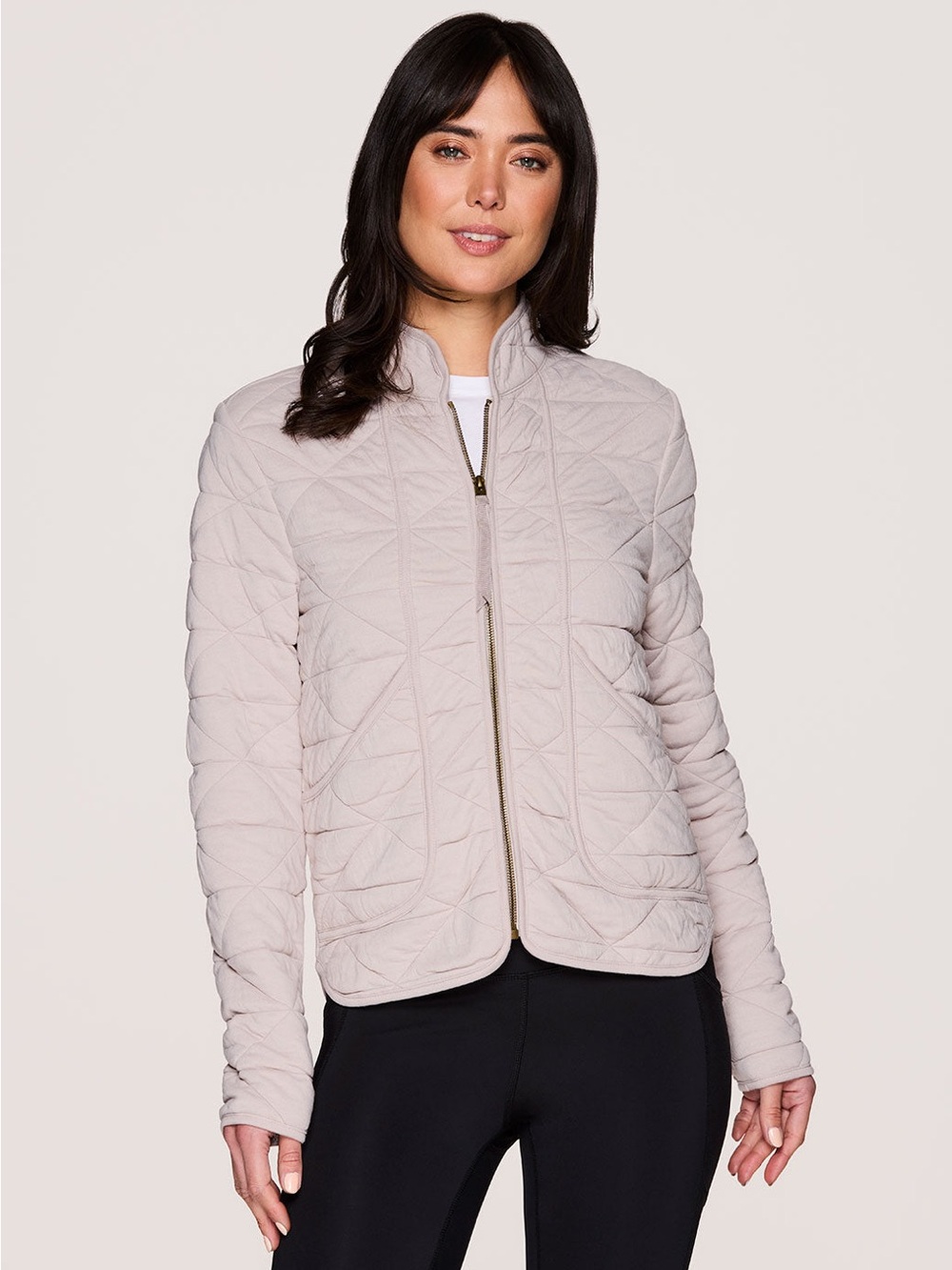 Avalanche Light Beige Quilted Puffer Jacket